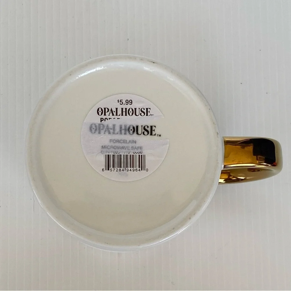 Opalhouse Monogram Coffee Mug Letter M Initial Floral Cup Gold Handle 14 oz 2018
